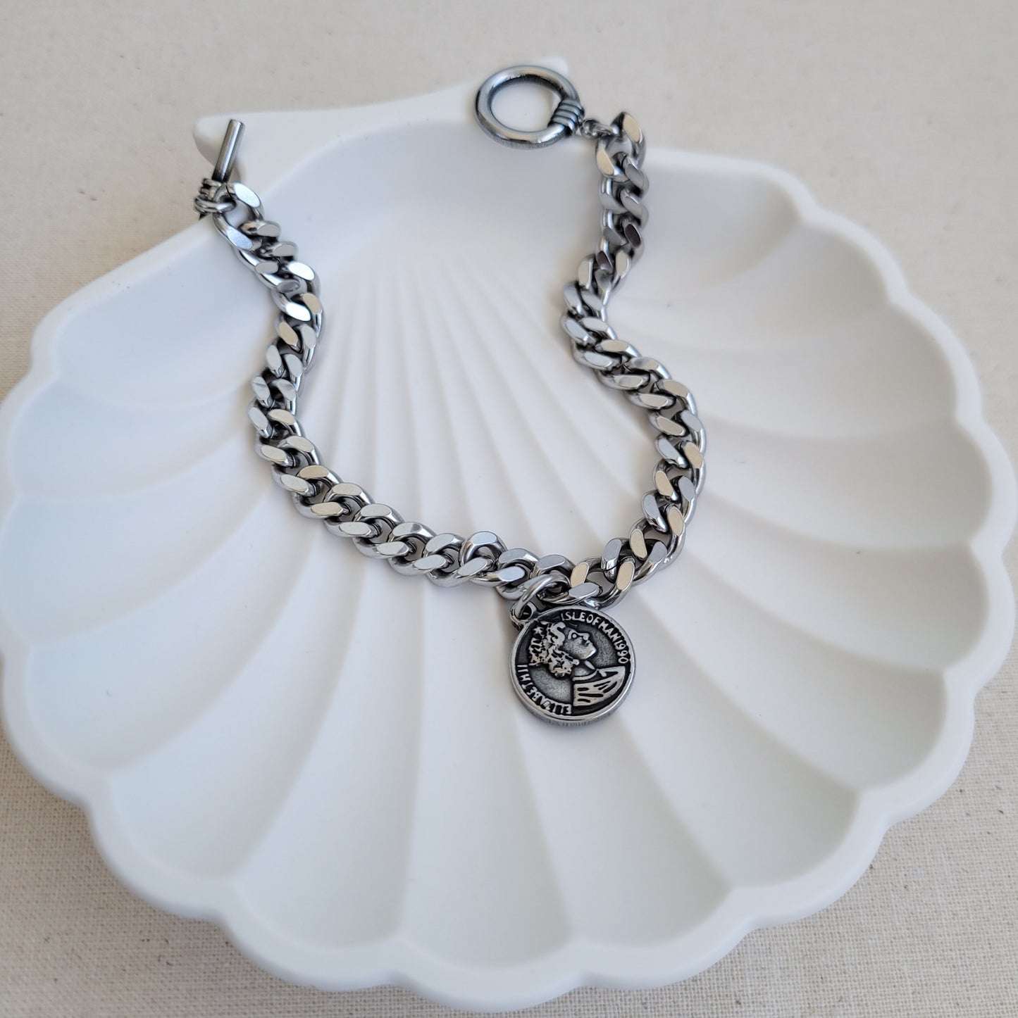 Surgical Steel Coin Bracelet