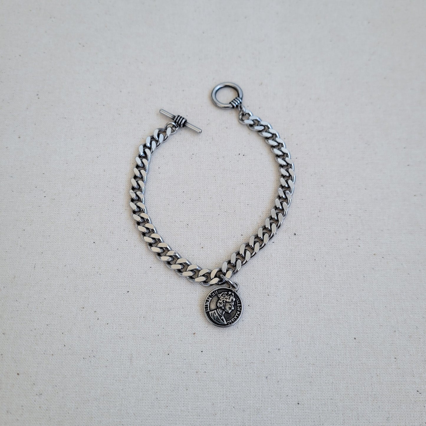 Surgical Steel Coin Bracelet