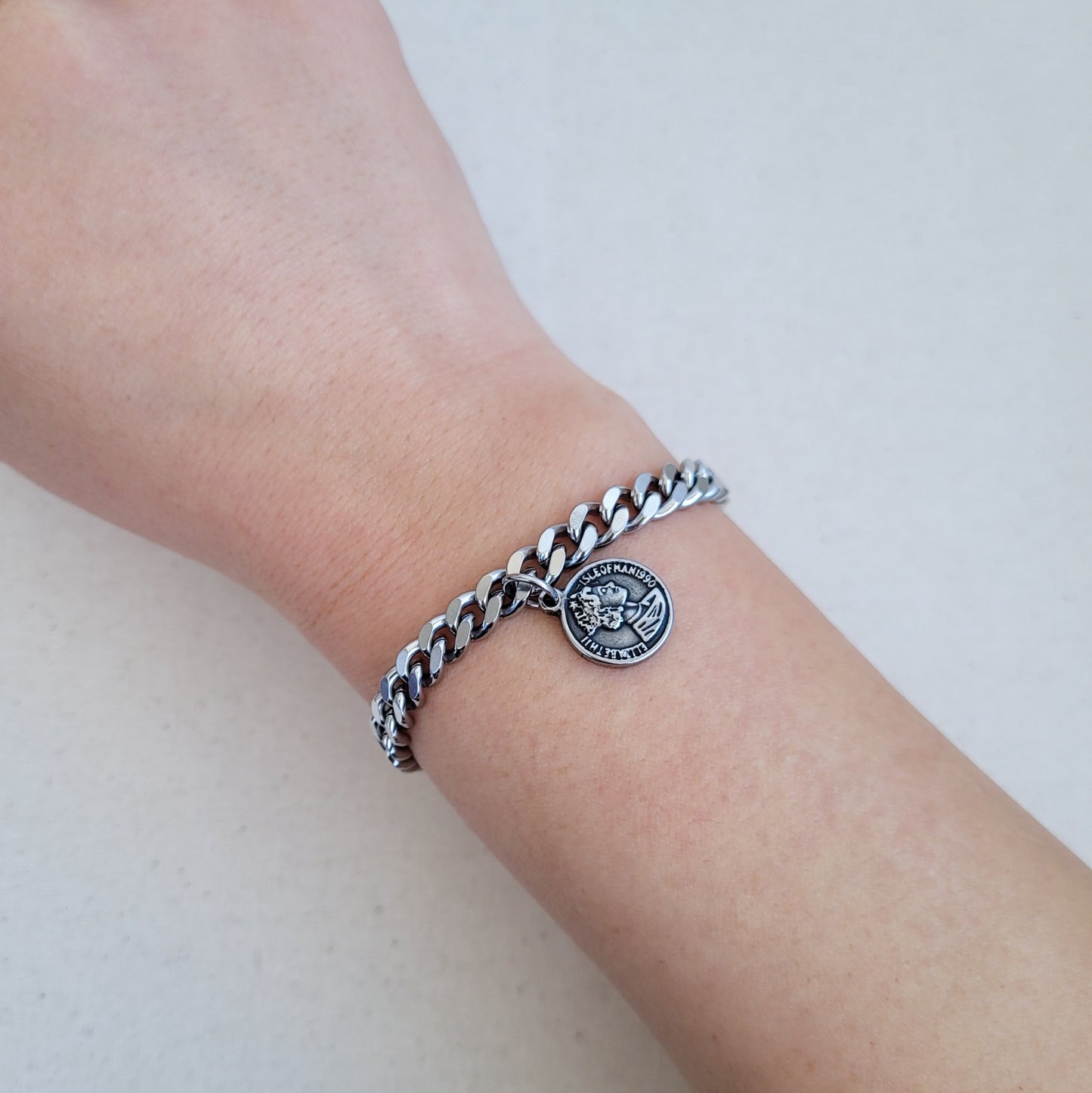 Surgical Steel Coin Bracelet