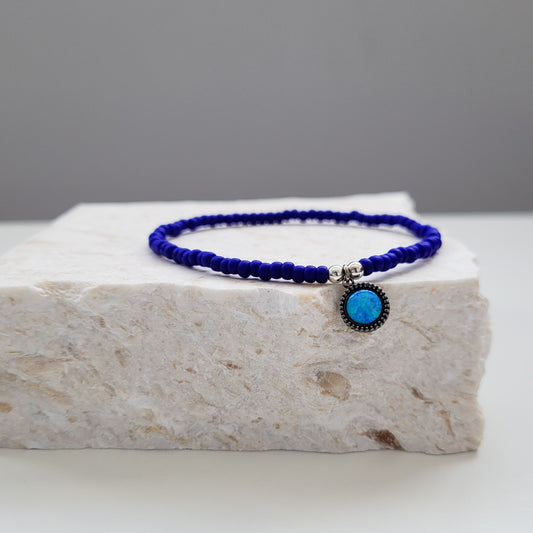 Blue Seed Beads Bracelet