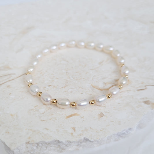 Genuine Freshwater Pearl | 14K Gold Filled Bracelet