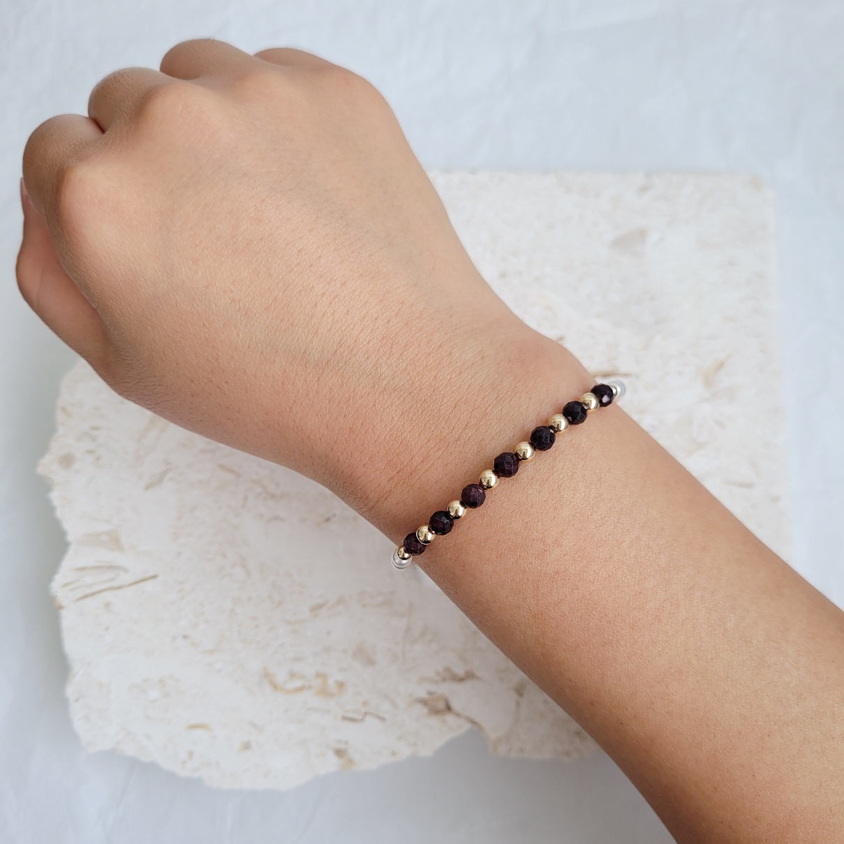 345mm Bead Bundle 14K Gold Filled Stacking Bracelet | Little Sky Stone