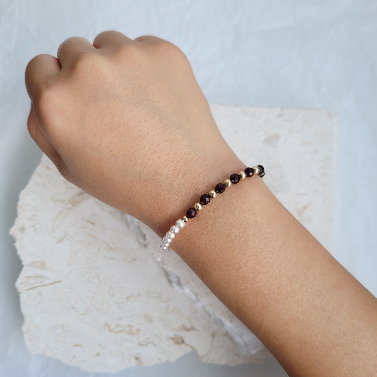 Genuine gemstone hot sale stretch bracelet